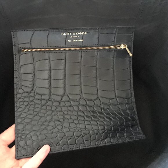 Kurt Geiger London Black Croc Embossed Leather Tote - Picture 14 of 16